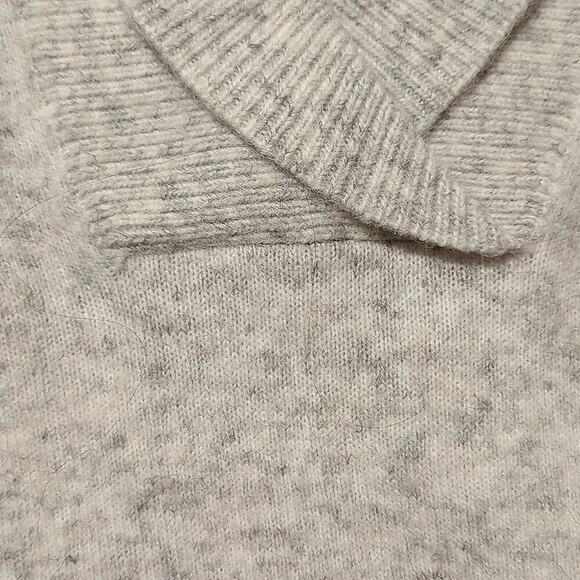 Madewell Vinson Shawl-Collar Pullover Sweater Light Gray Small - Picture 5 of 5